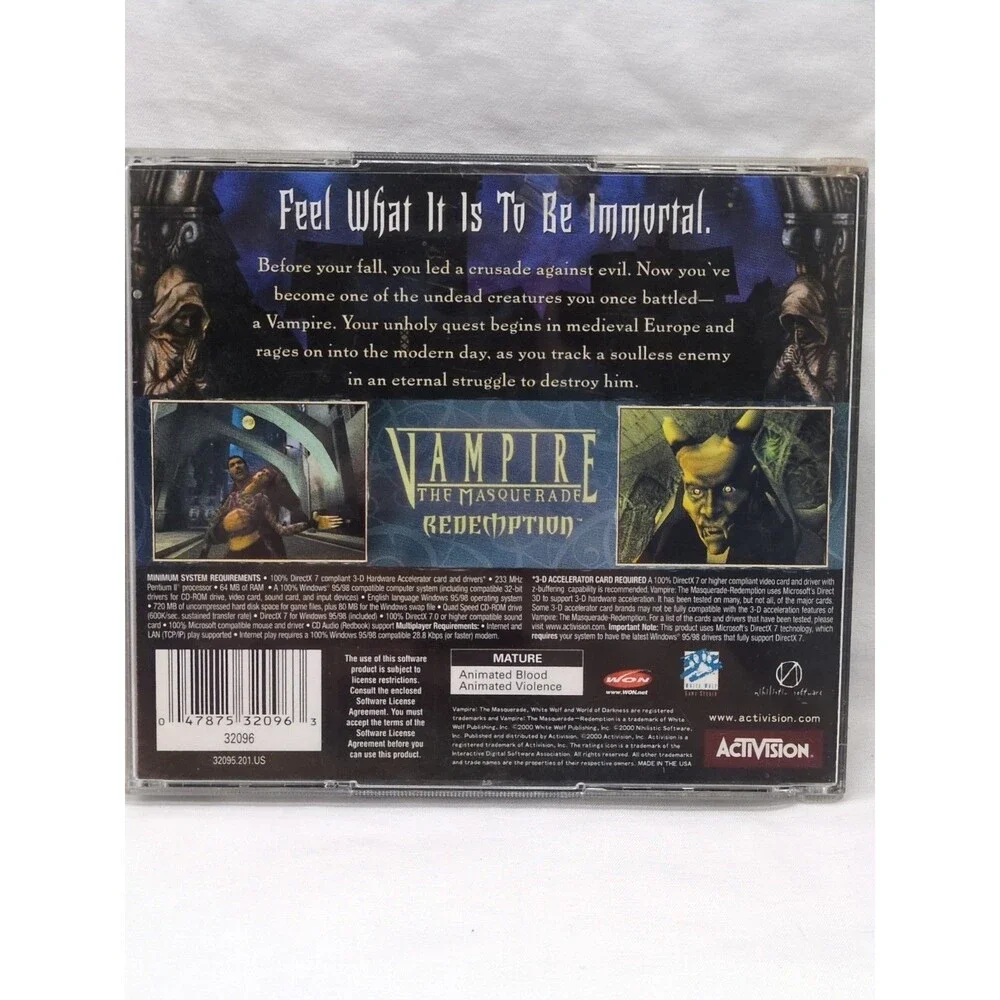 *As Is* Vampire The Masquerade PC Video Game